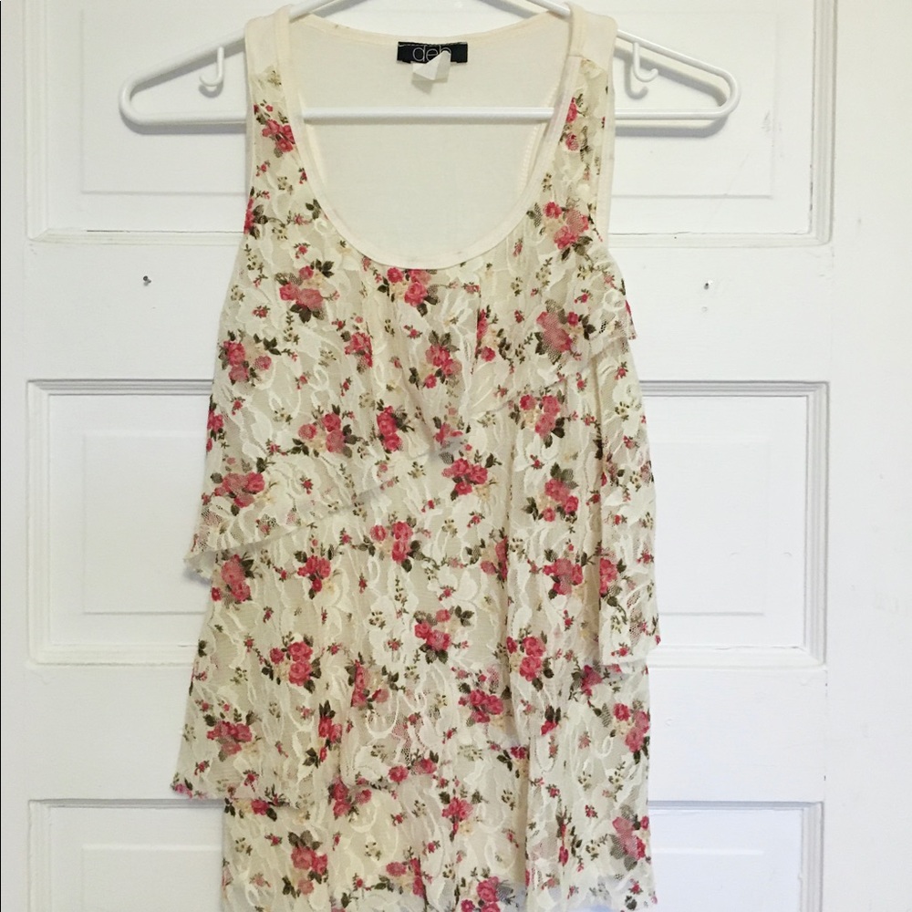 Flowy and Flowery Sleeveless Top